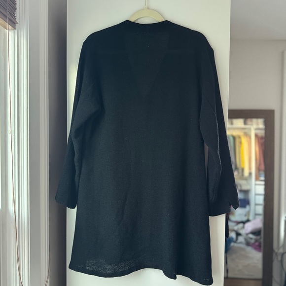 MASAI | COTTON BLEND BOHO BLACK POCKET DOUBLE BUTTON OPEN SLIT CARDIGAN SHACKET - Picture 3 of 10